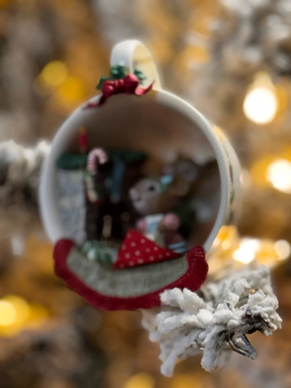 Enesco Holiday Small Pets Figurine in Red, Green, Pink, Gold and Blue